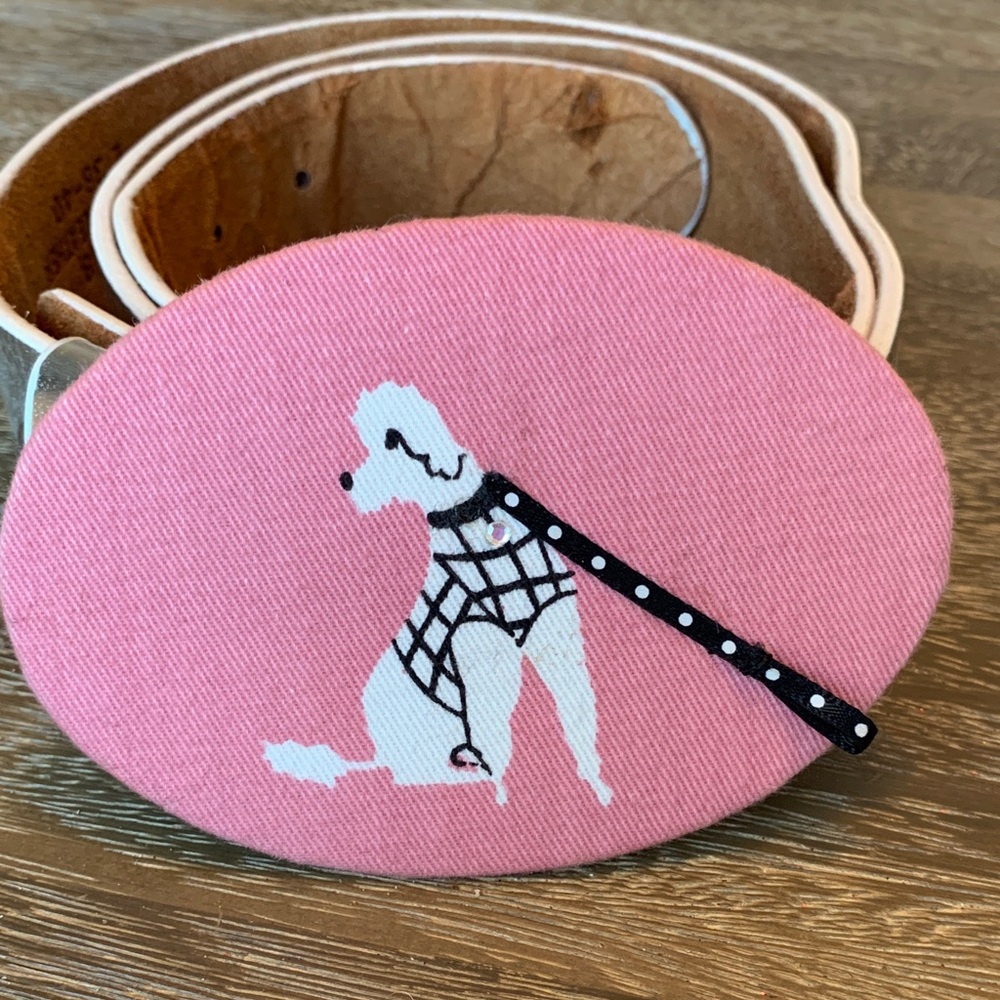 Pink Poodle Belt buckle and belt